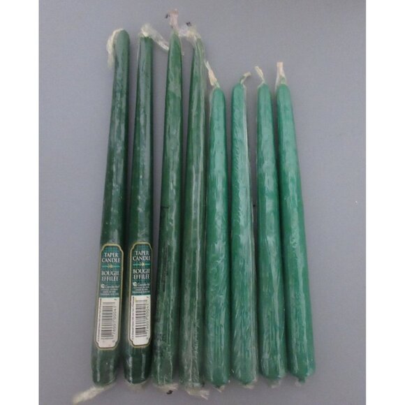 Candle-lite Taper Candle Lot 8 Green 12" & 10"(each wrapped in plastic) Made USA - Picture 1 of 3